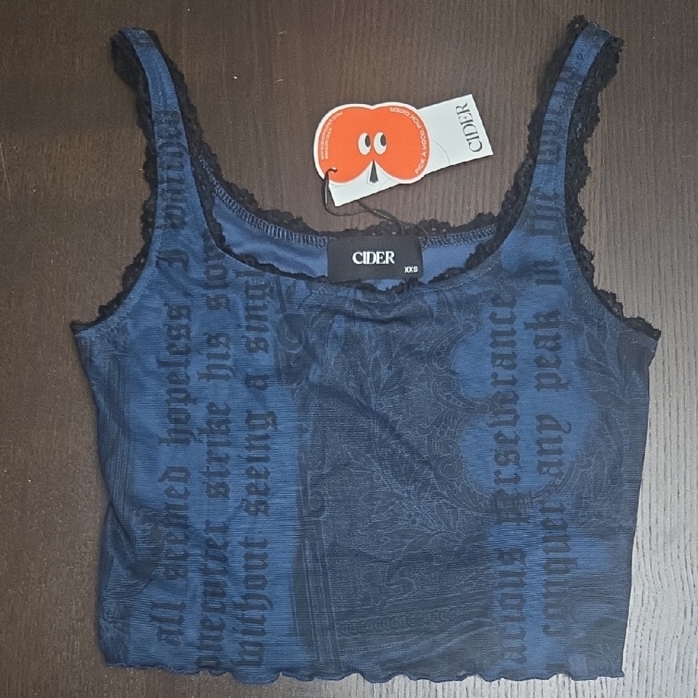 Cider Navy Textured Tank Top